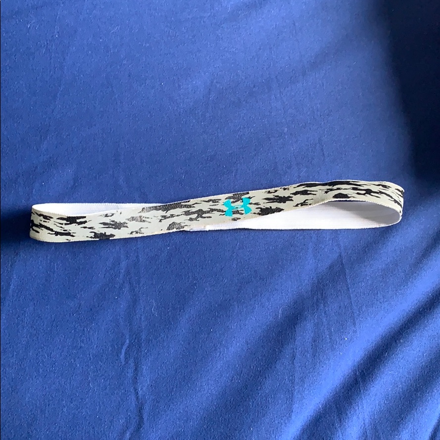 Under Armour Headband Grey & Black Turquoise Logo
